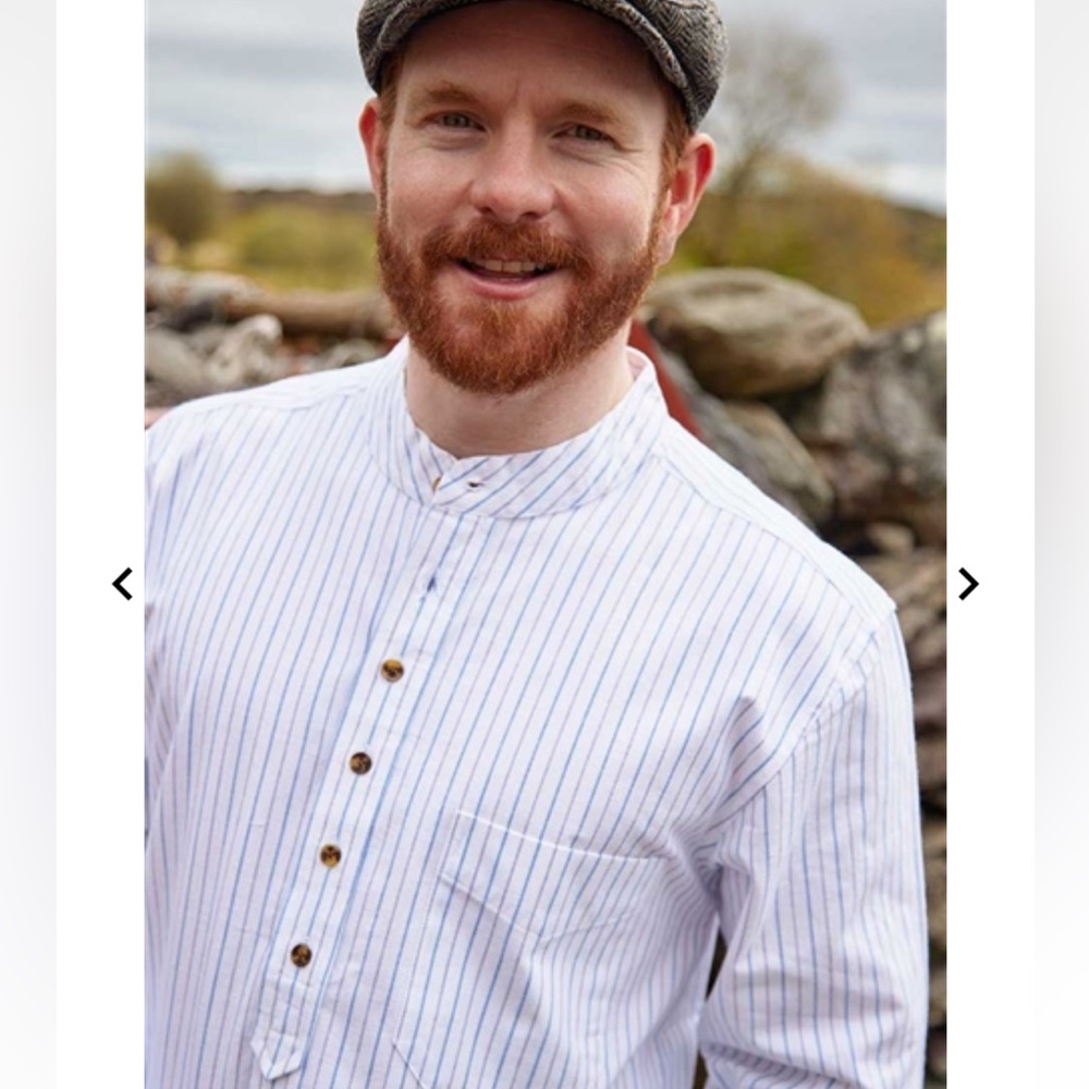 Men's Cotton Grandfather Shirt NWT